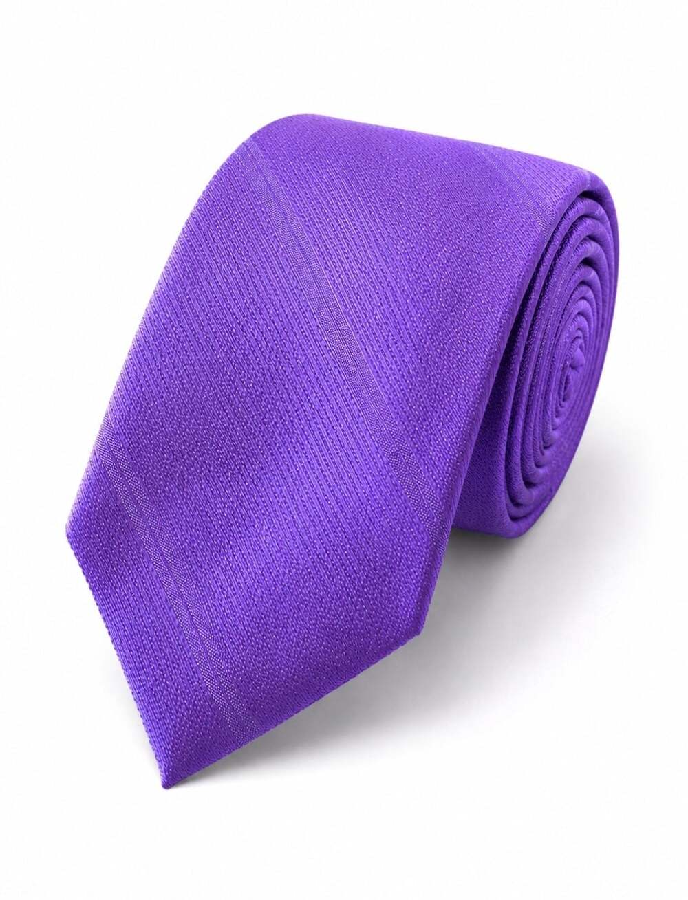 Structure Mens Purple Necktie Satin Jacquard Textured Formal Skinny Tie